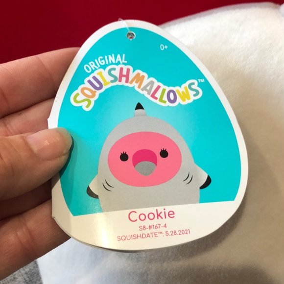 NWT SQUISHMALLOW 9" Cookie the Flamingo Dressed up as Gordon the Shark - Picture 3 of 8